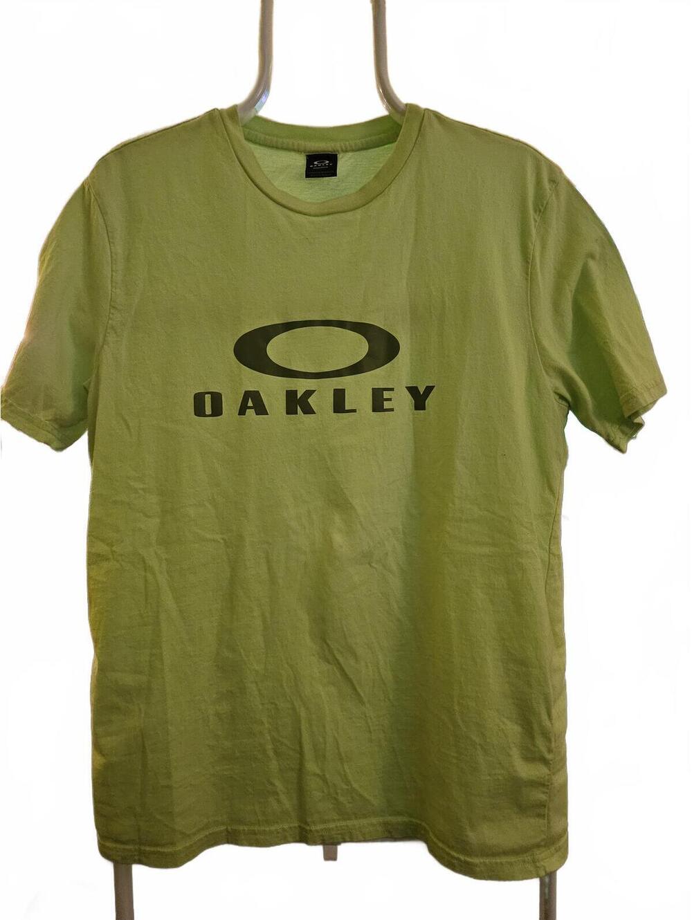 Oakley Lime Green Short Sleeve Crew Neck Regular Fit Graphic Tee Medium EUC